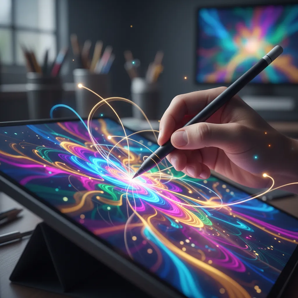 AI algorithm assisting an artist's hand in digital painting