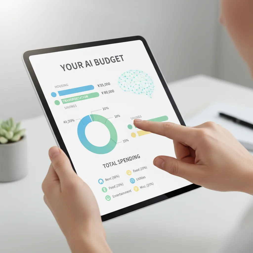 AI-powered budget visualization on a tablet
