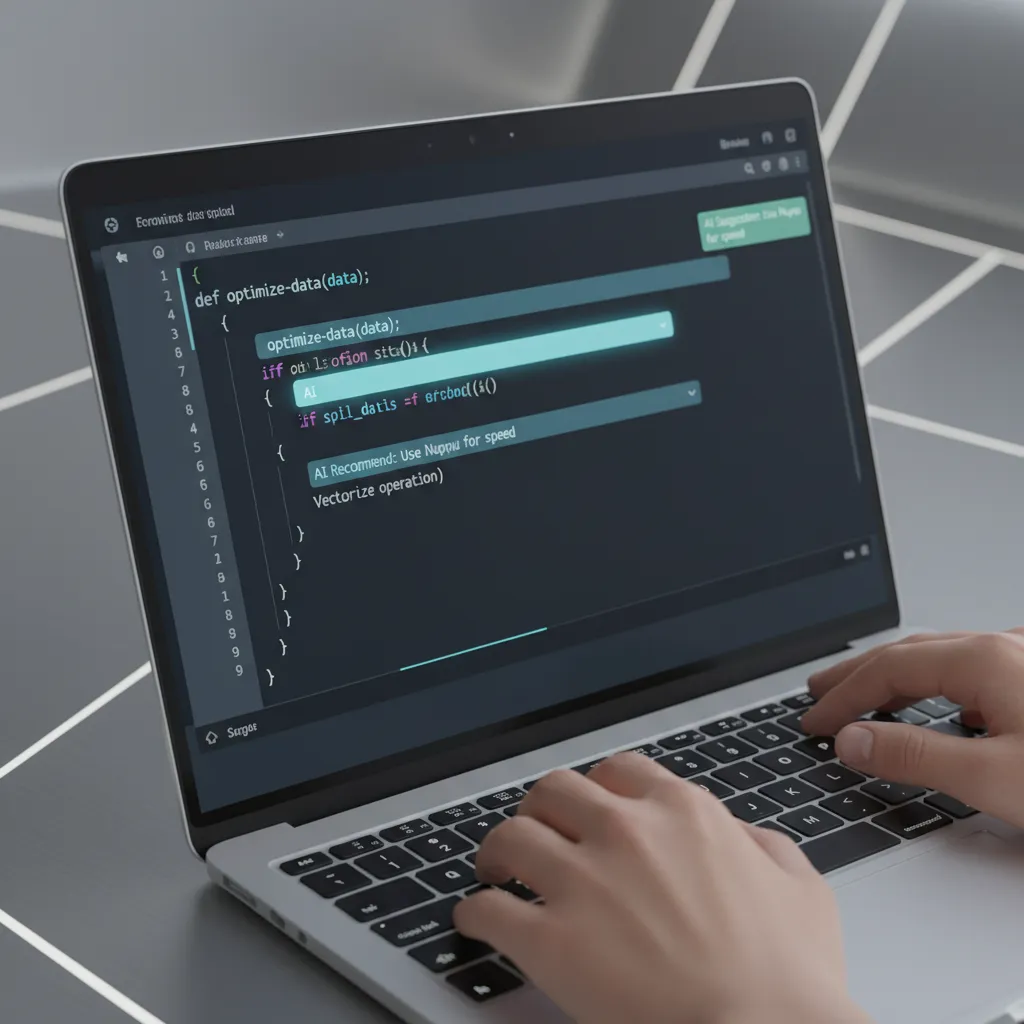 AI code suggestions on a screen