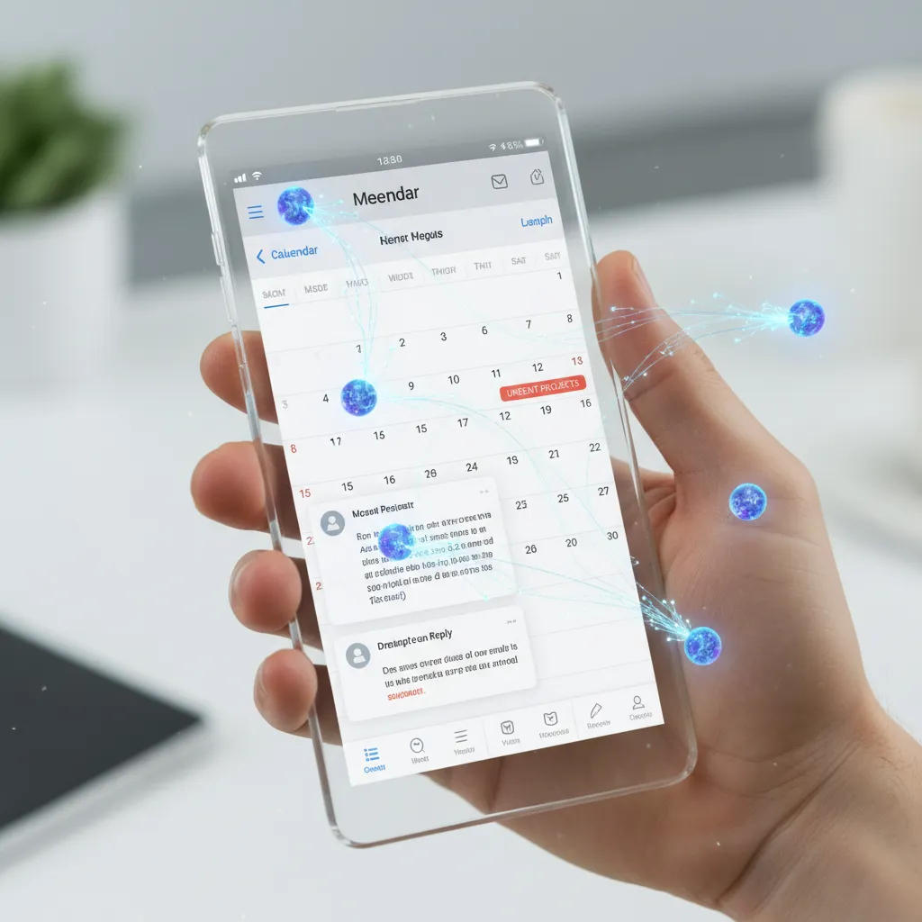 AI agents managing email and calendar on a smartphone