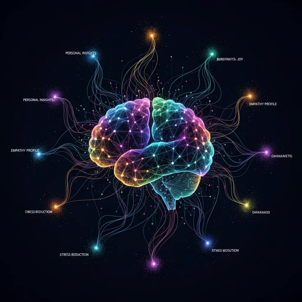 An abstract visualization of AI analyzing emotional data patterns.