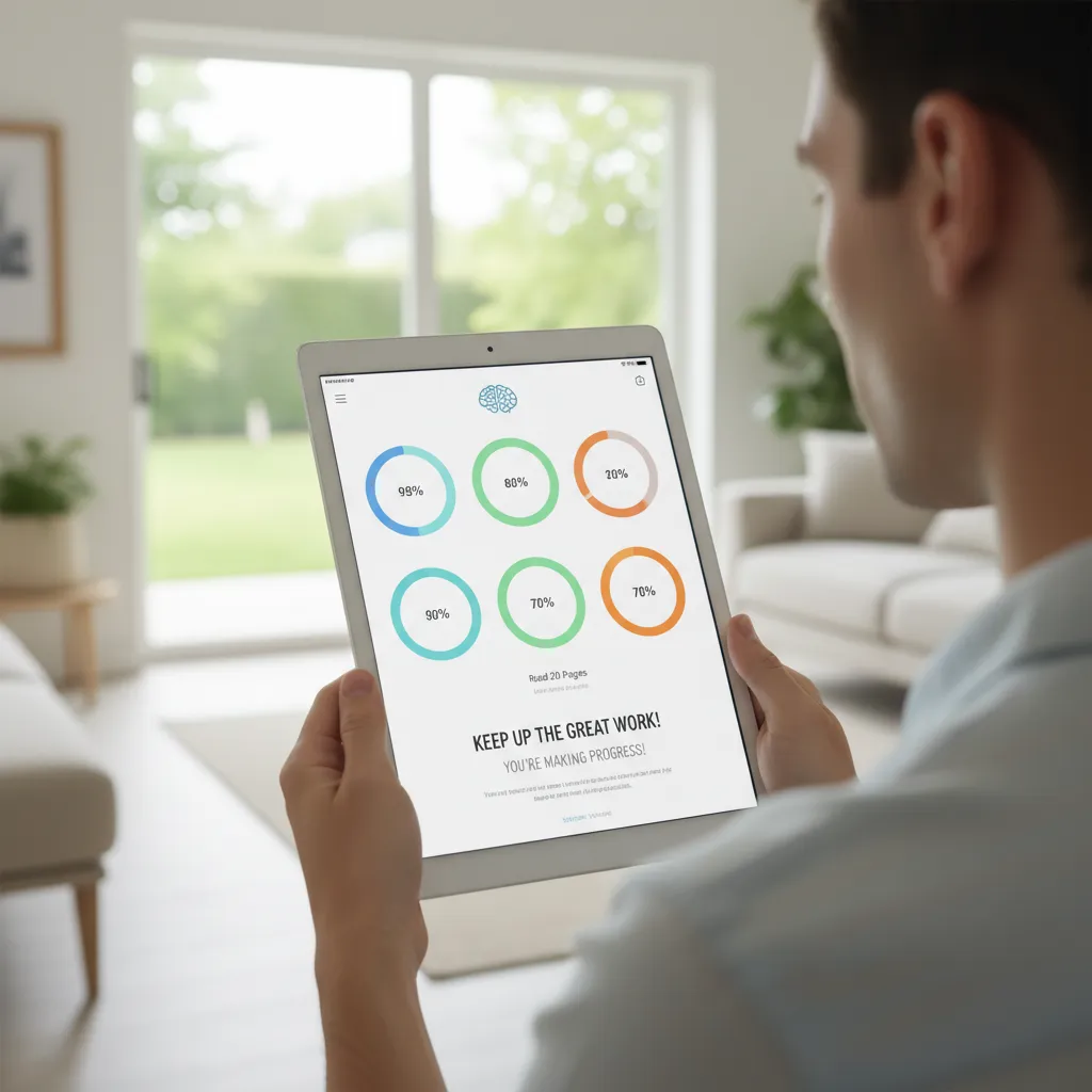 AI habit tracking app on a tablet
