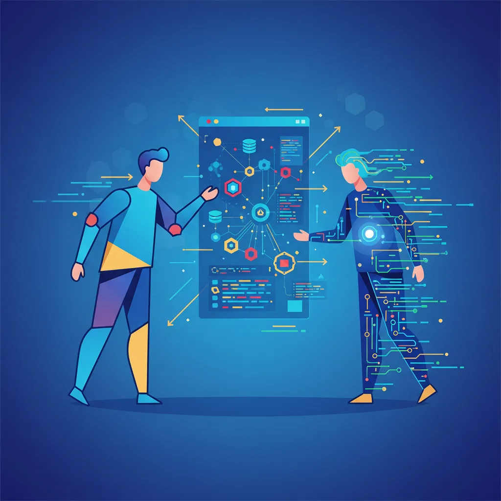 Abstract AI pair programming collaboration