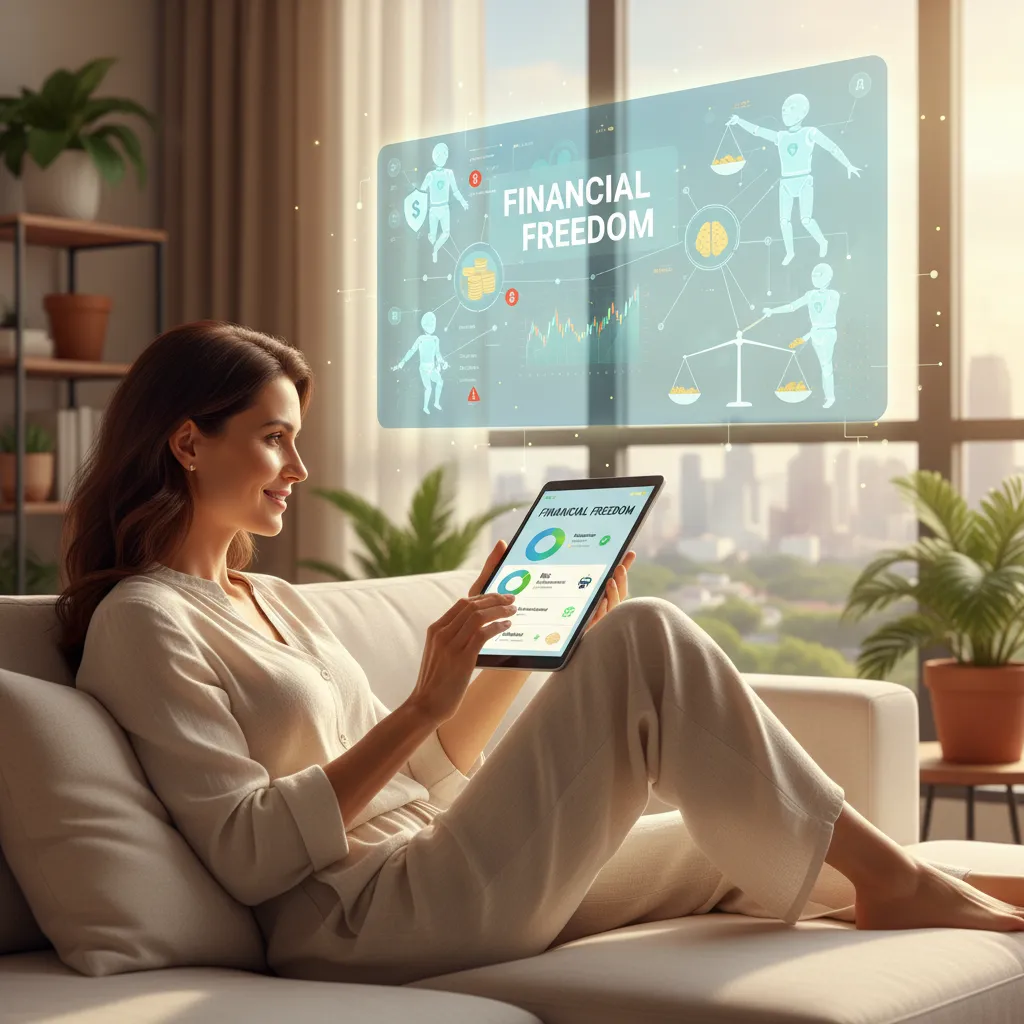 AI managing personal finances on a tablet