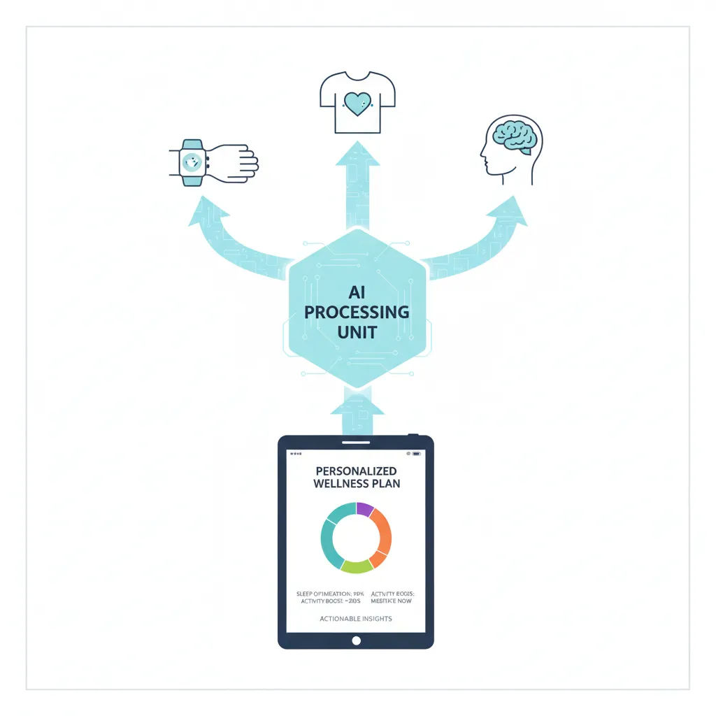 Infographic of AI wellness data flow