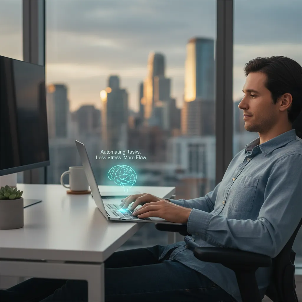 Person working with AI assistance