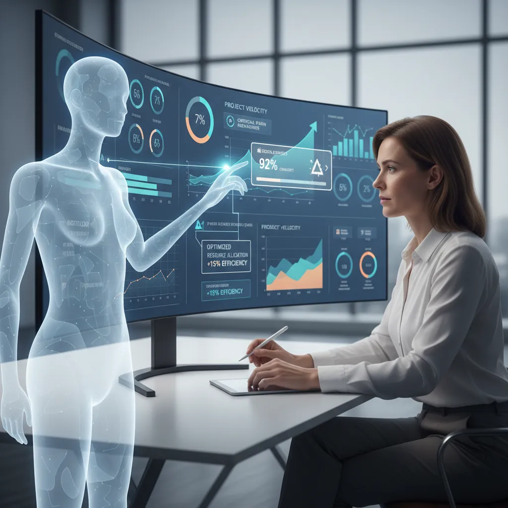 AI assistant helping project manager with data analysis