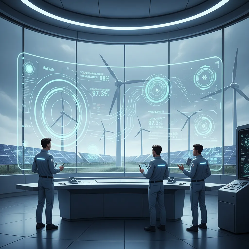 AI dashboard optimizing renewable energy sources.