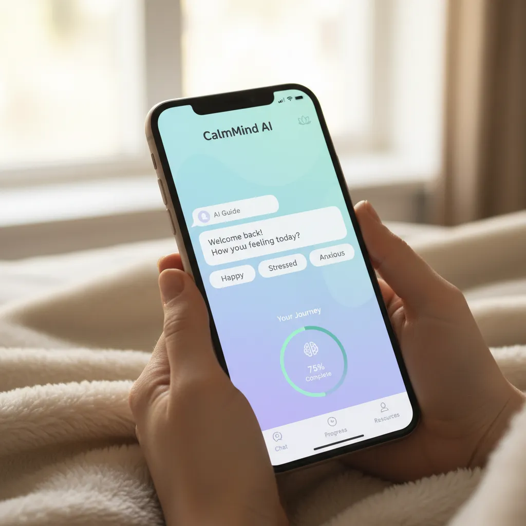 AI mental wellness app on smartphone