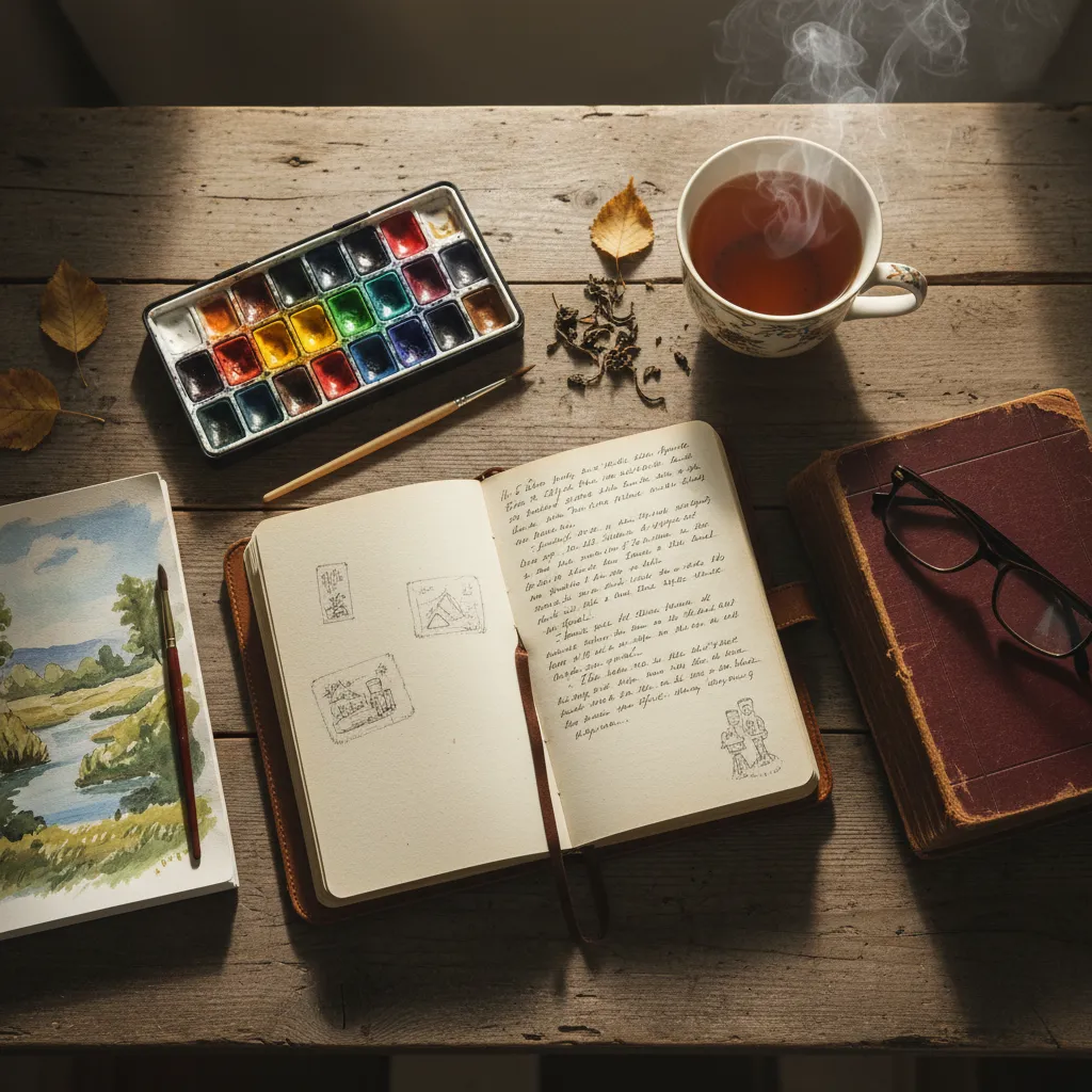 Analog hobbies like journaling, painting, and reading