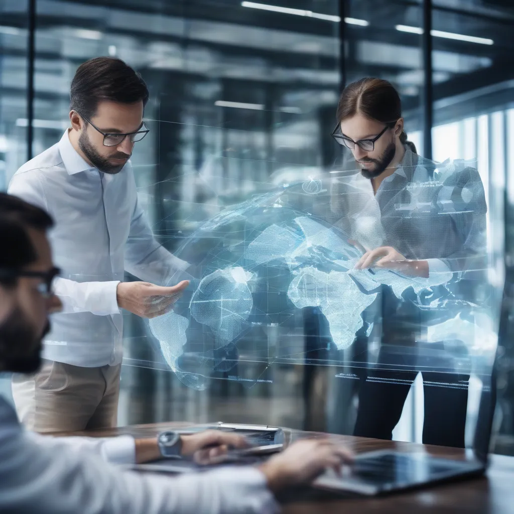 Enterprise team analyzing ESG risk assessment data using AI