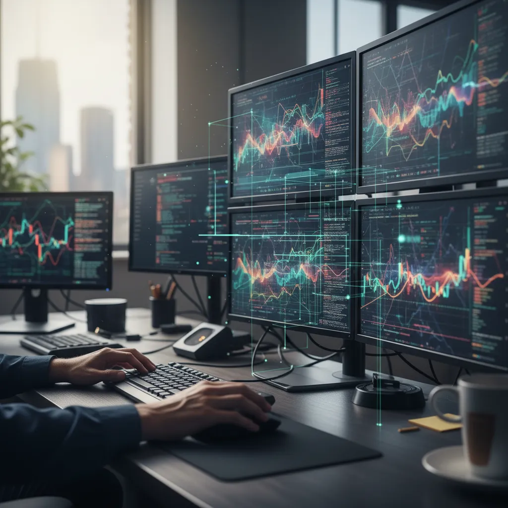 Quantitative finance professional using AI-powered tools for trading analysis