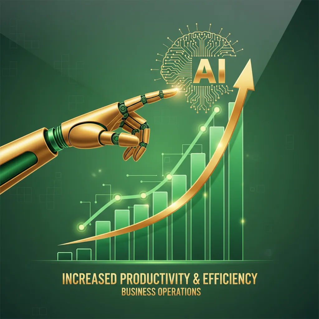 Graph showing business growth and efficiency from AI
