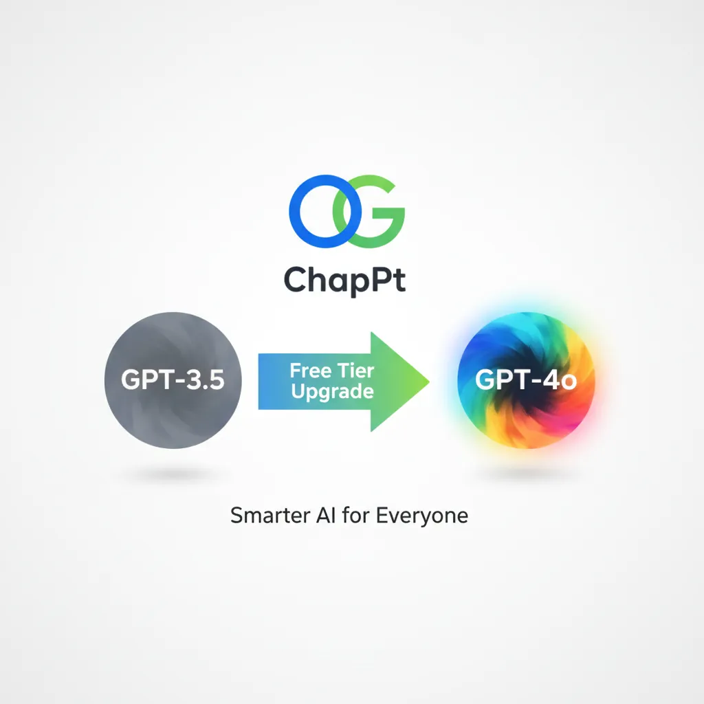 A diagram showing how GPT-4o is now the AI model powering ChatGPT's free tier, replacing GPT-3.5.