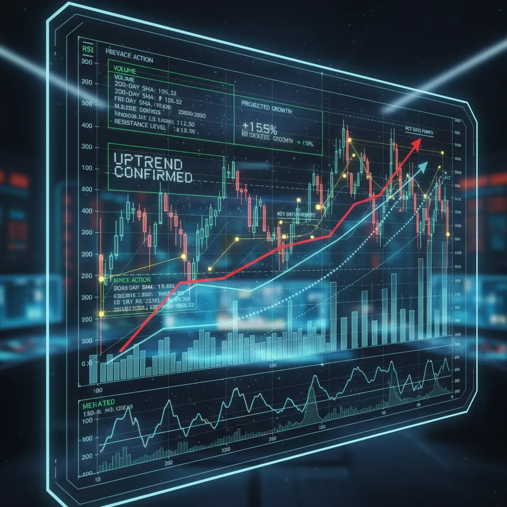 An illustration of an AI analyzing a complex financial chart, demonstrating Claude 3.5 Sonnet's advanced vision capabilities.