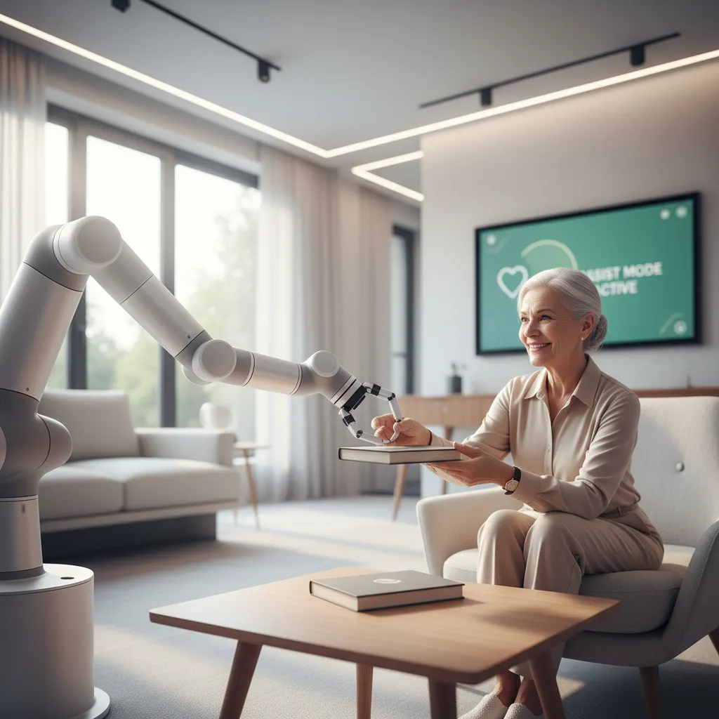 Collaborative robot assisting an elderly person at home