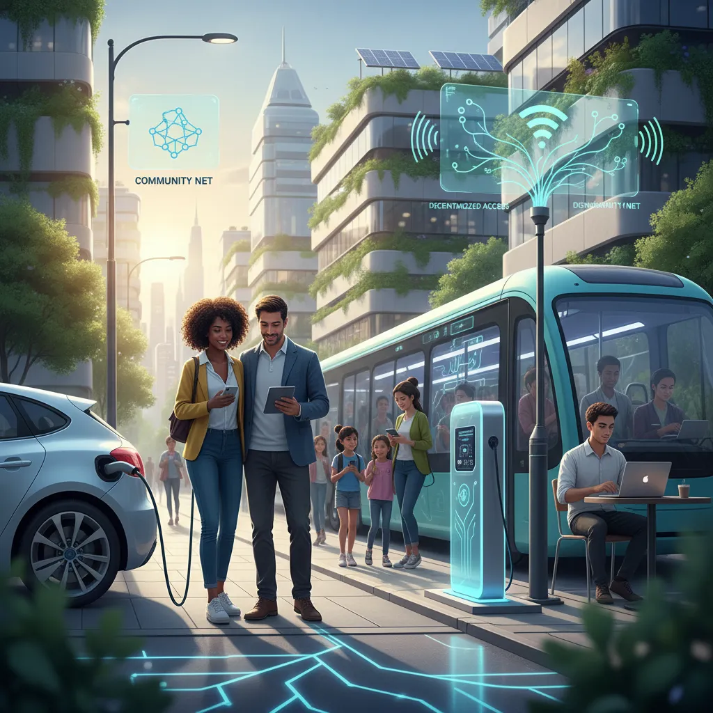 People using smart city services powered by DePIN