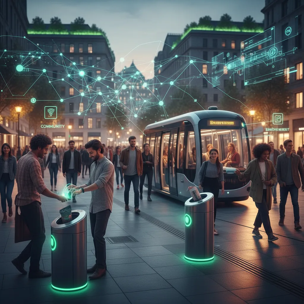 People interacting with smart city infrastructure through a decentralized network