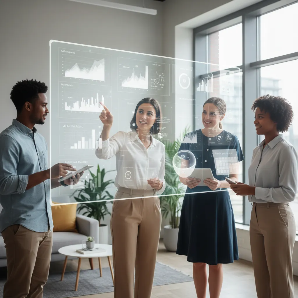 Teachers collaborating with AI in classroom