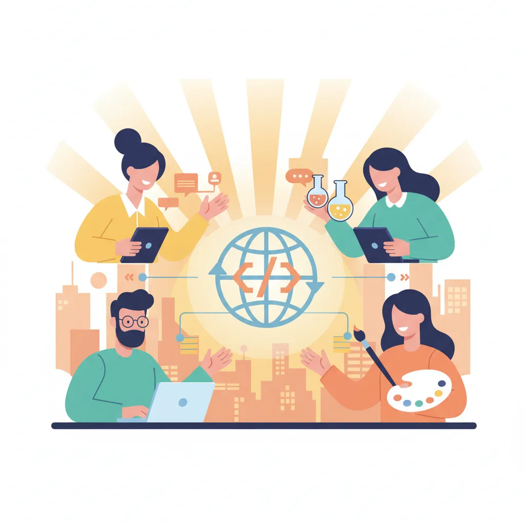 An illustration representing the collaborative and open-source community behind AI models like Llama 3.1.