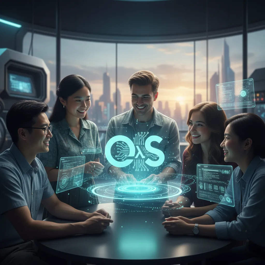 Concept art depicting the future possibilities of open-source AI.