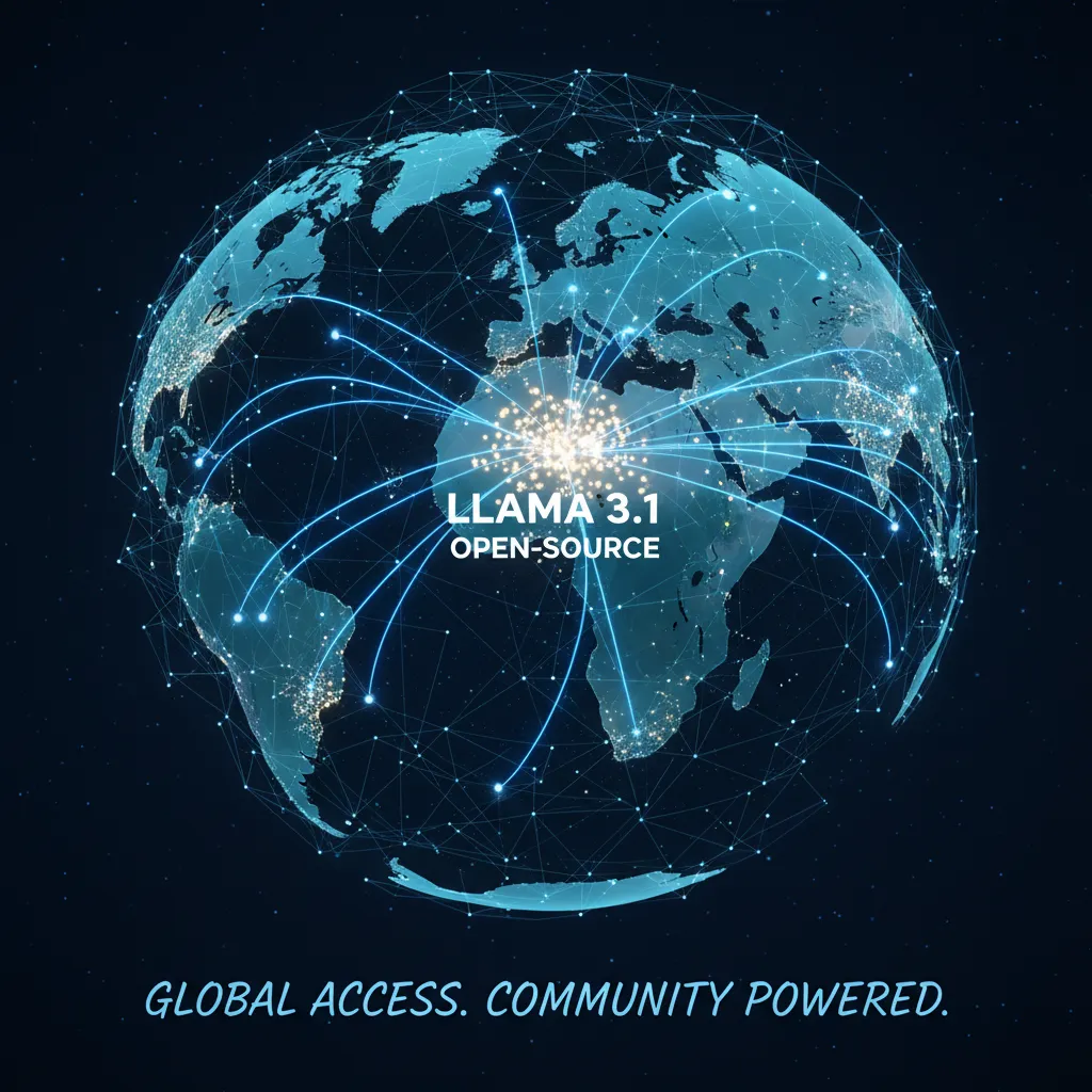 World map showing Llama 3.1 access points