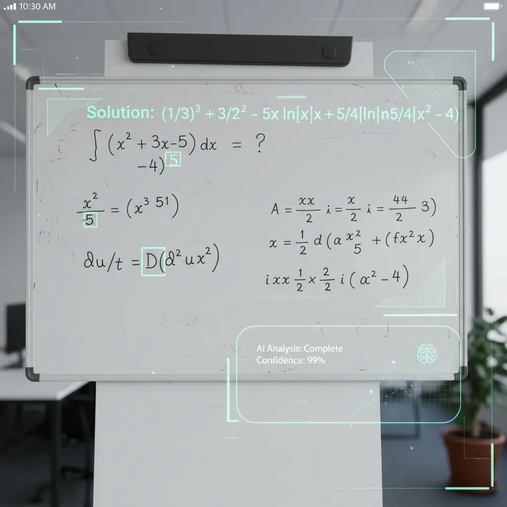 The GPT-4o AI using its vision capability to solve a math problem on a whiteboard.