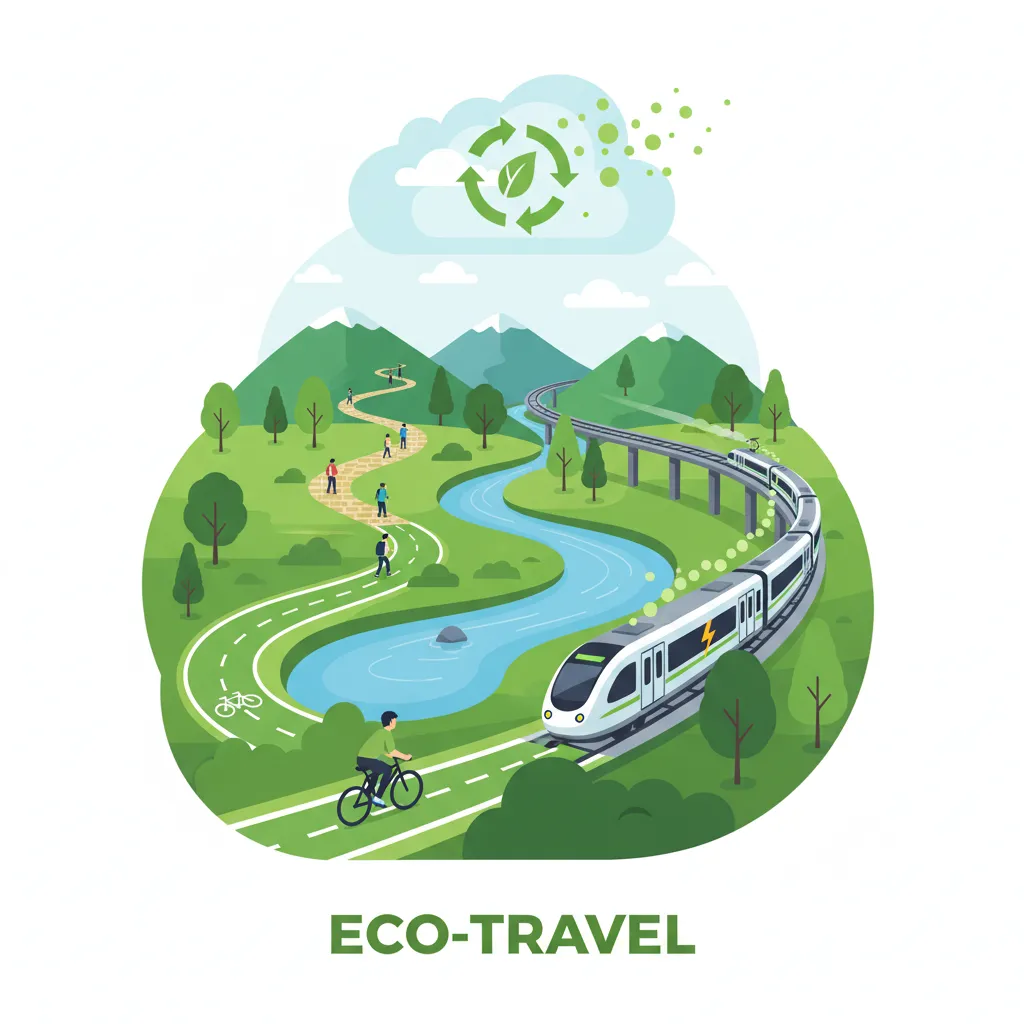 Graphic of green transportation methods minimizing carbon footprint