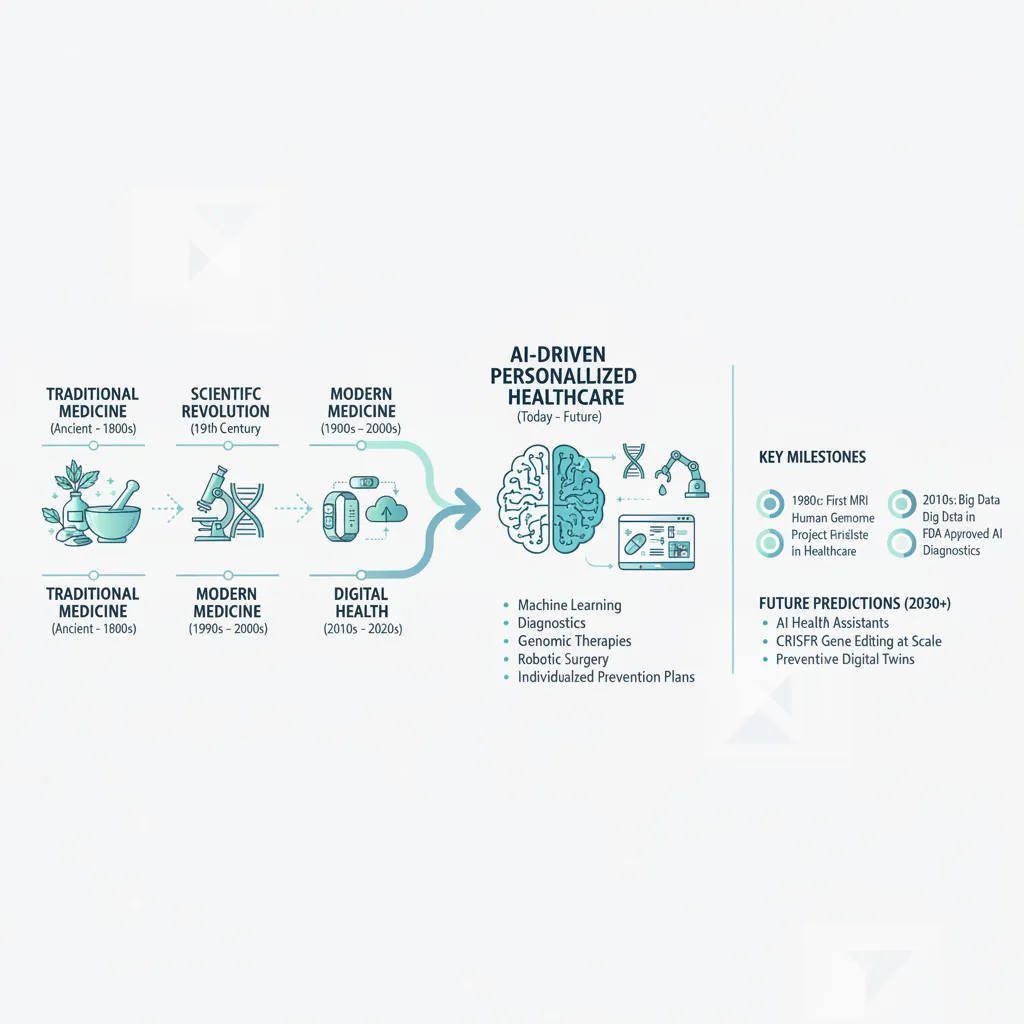 Infographic showing healthcare evolution with AI