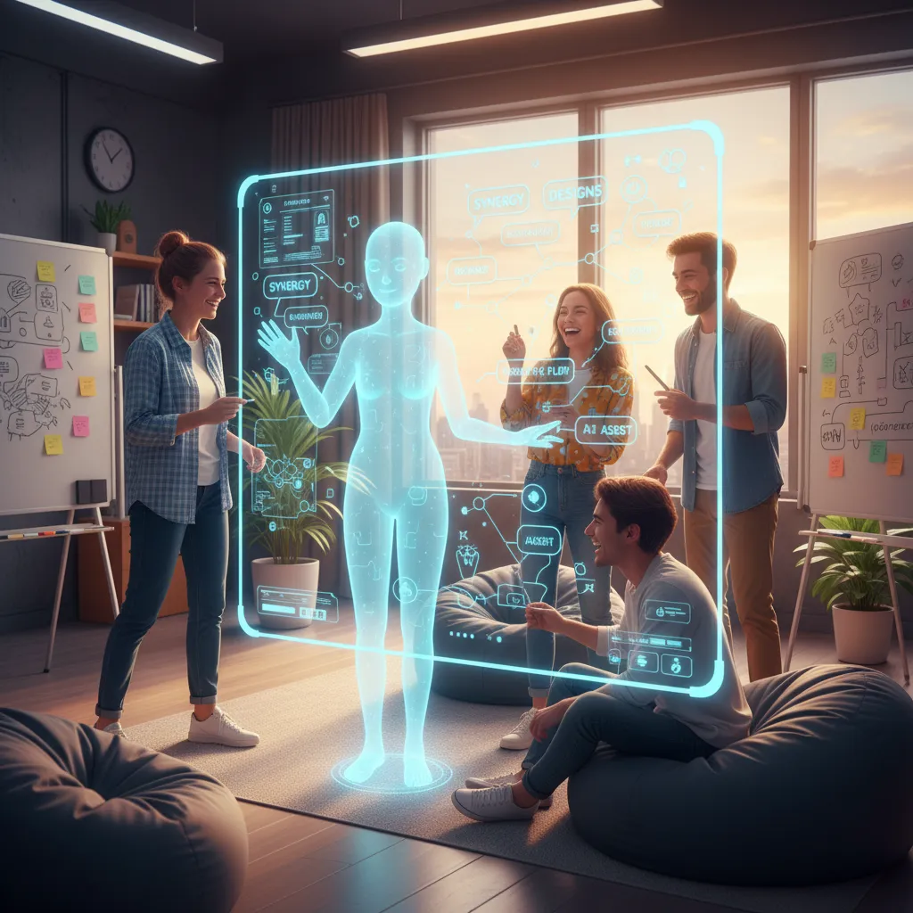 Human team collaborating with AI agent in brainstorming