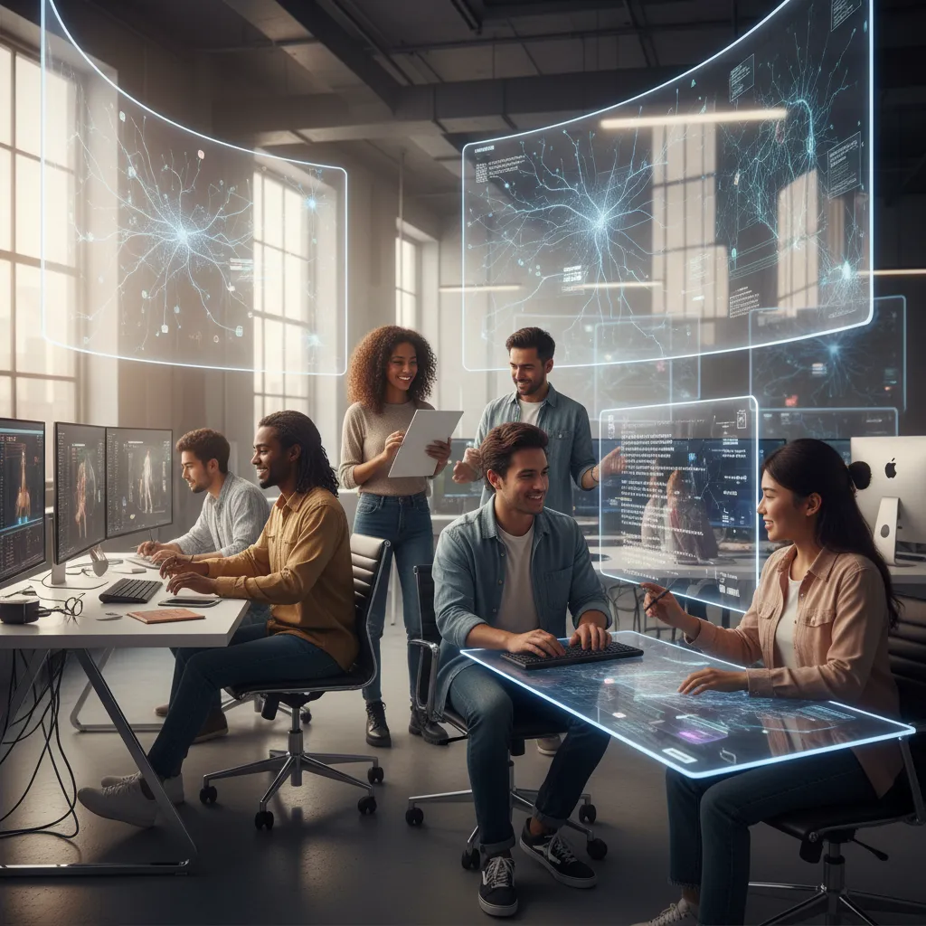 Human artists collaborating with AI interfaces