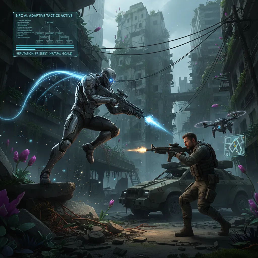 AI-powered NPC interacting with human player in game