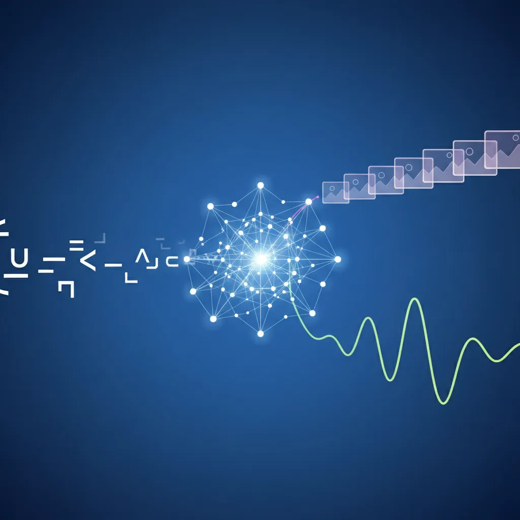 A diagram showing text, audio, and image icons flowing into a central processing unit, representing multimodal AI.