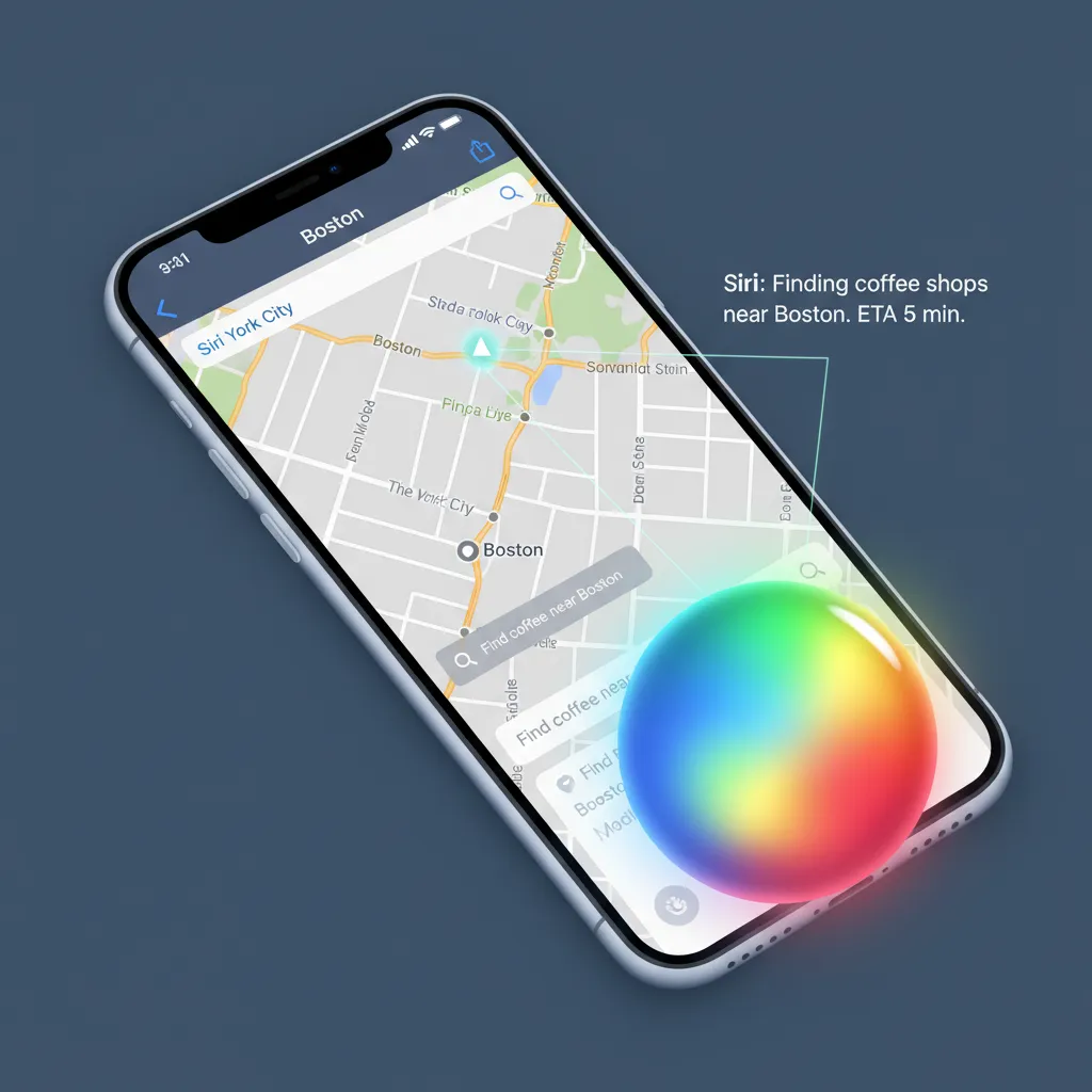 A visual of the new Siri glowing on an iPhone screen, showing its enhanced contextual awareness.