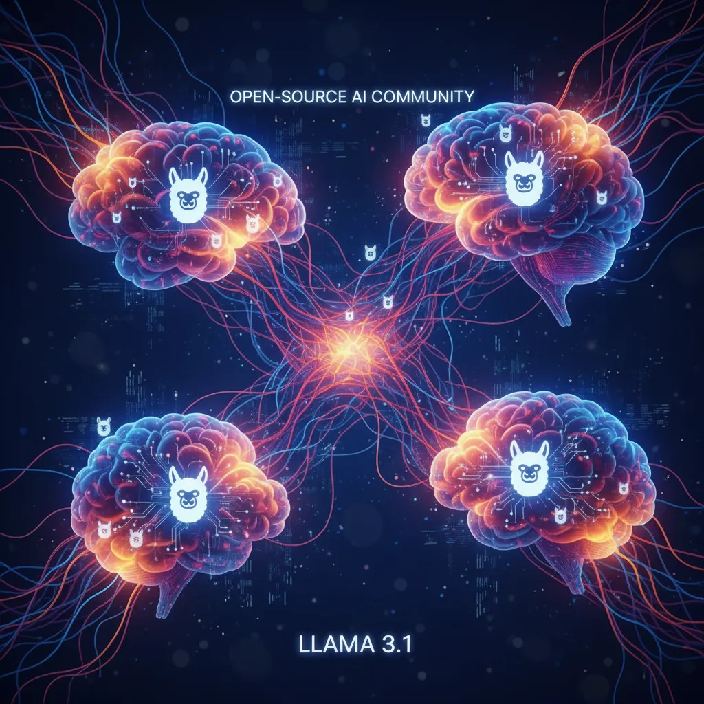 Abstract neural network symbolizing open-source AI community