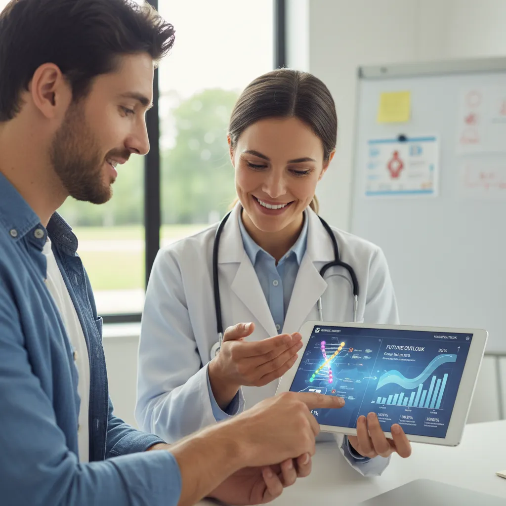 Doctor and patient reviewing AI health report