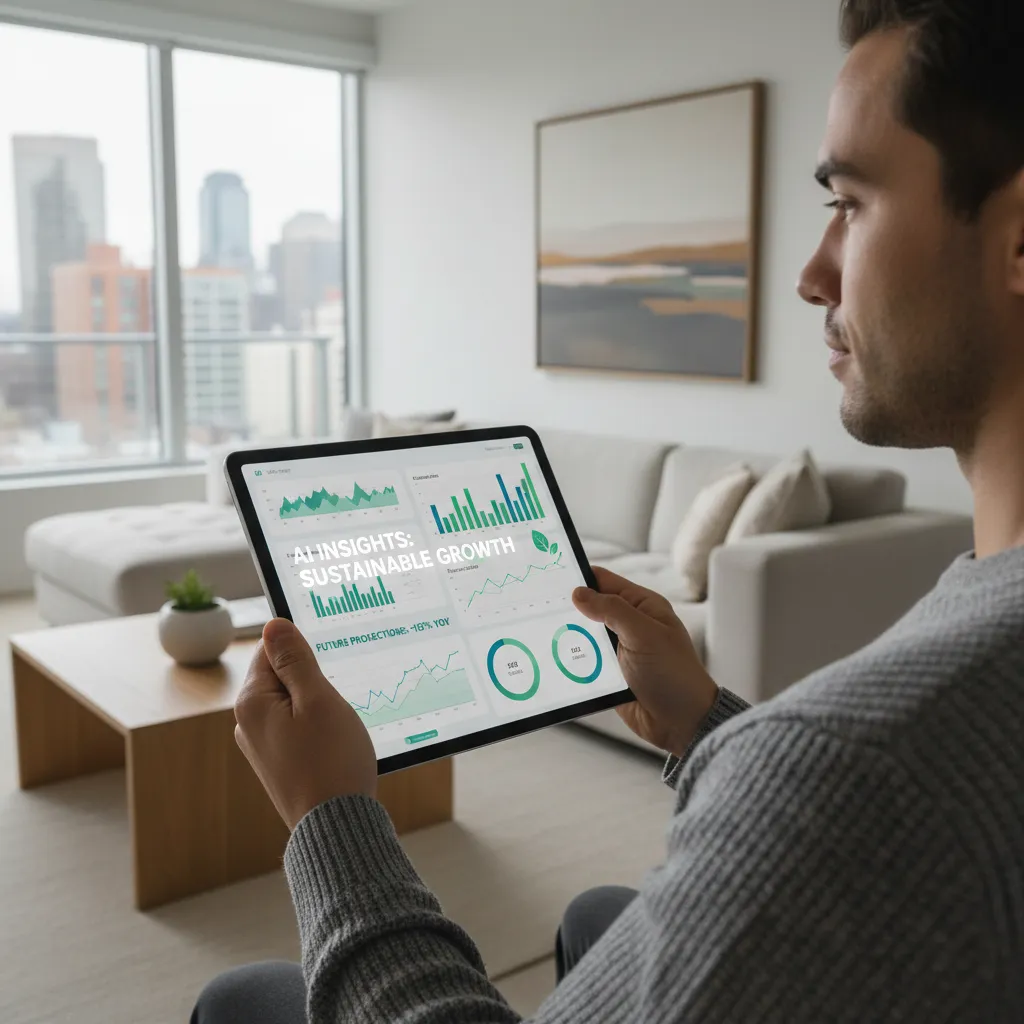 Person viewing personalized AI financial dashboard on a tablet