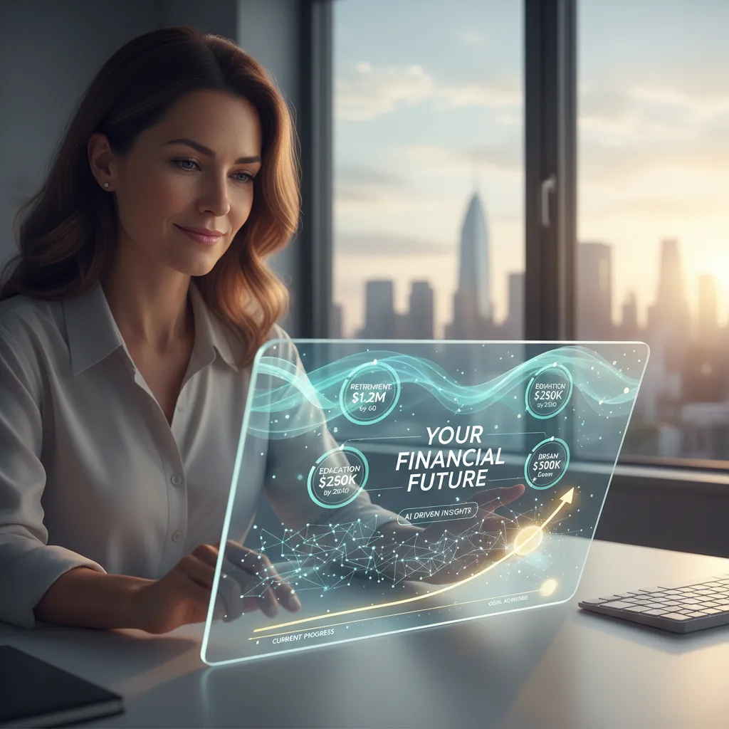 Person reviewing personalized financial plan with AI insights.