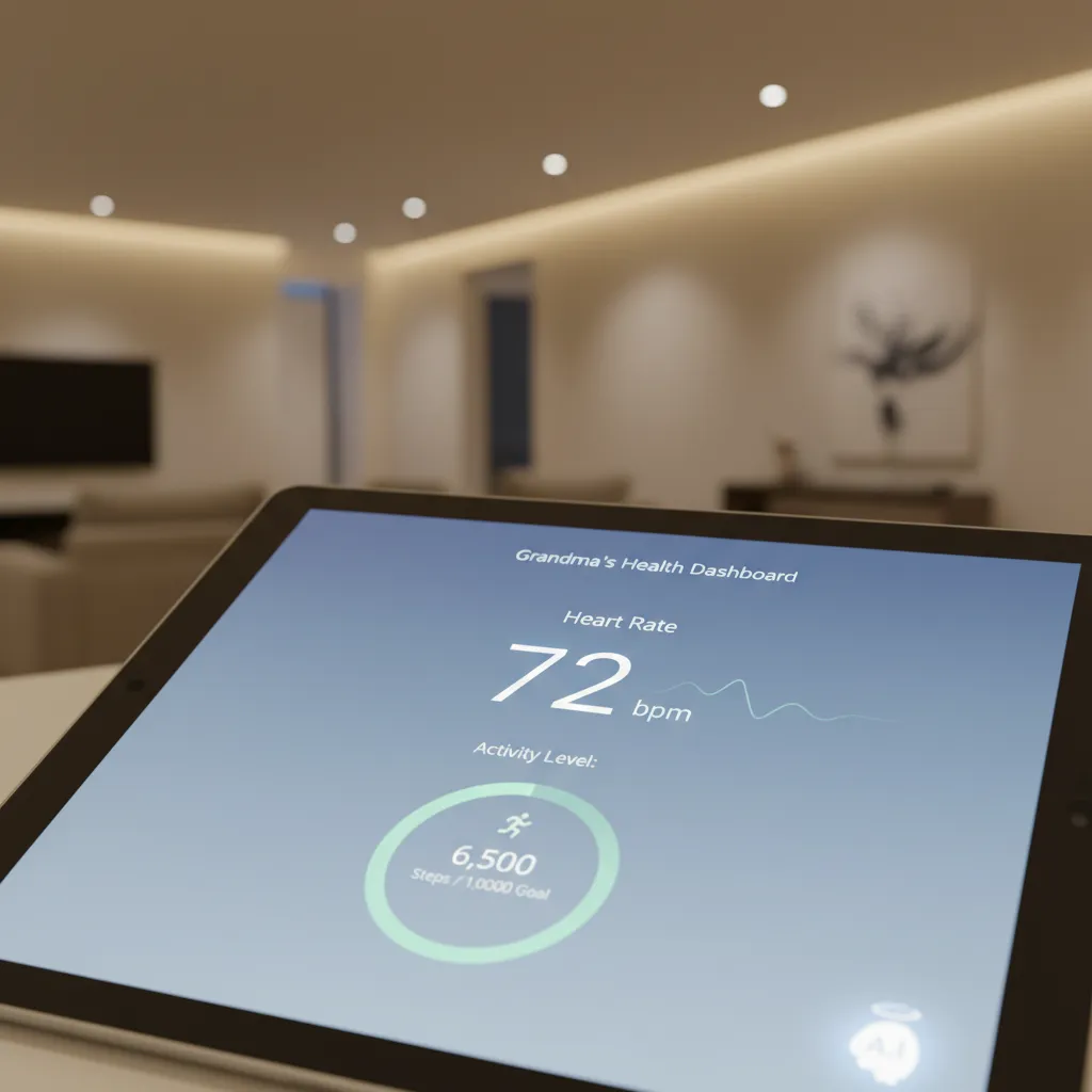 AI interface displaying elderly health metrics