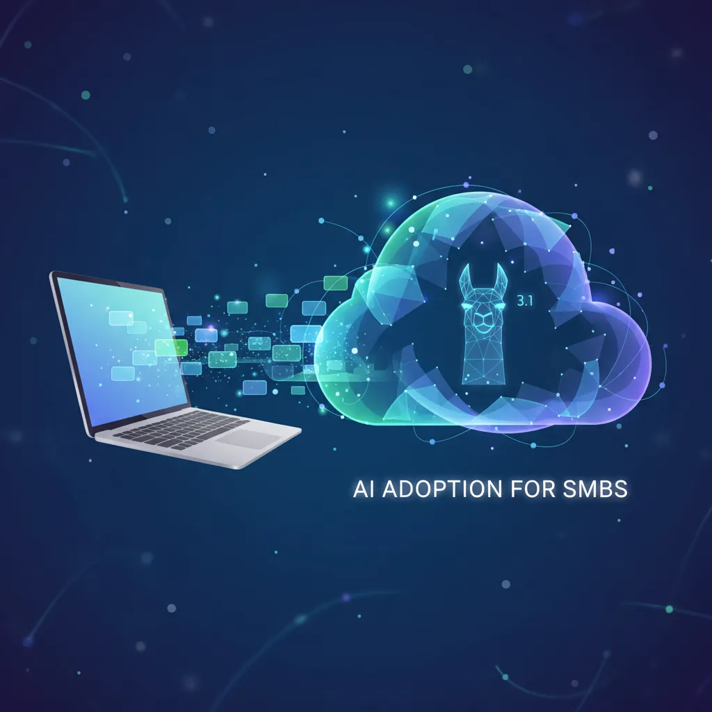 Small business owner using AI on laptop