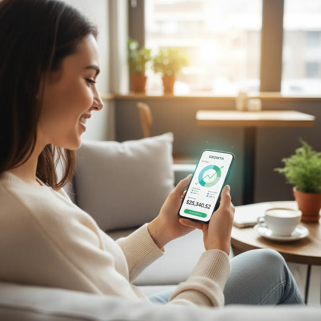 Person using AI finance app on smartphone