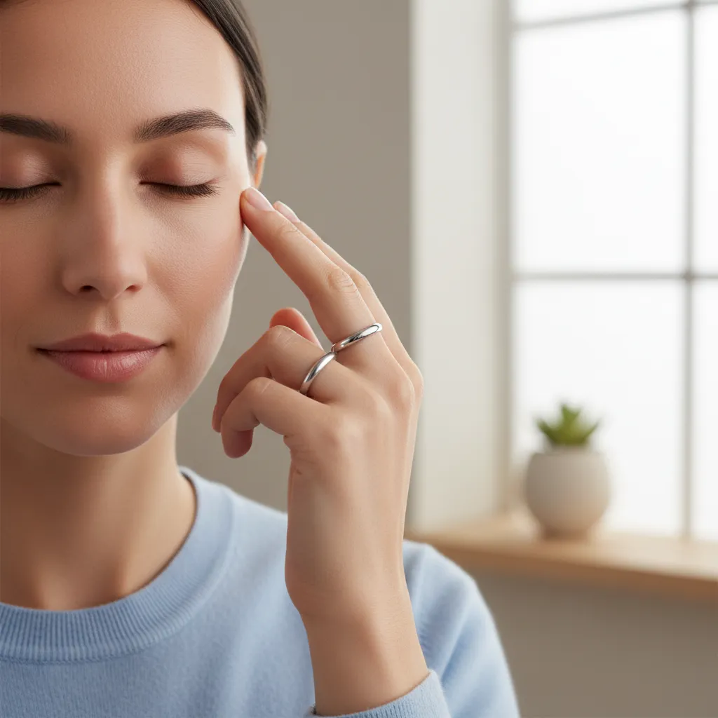 Person with smart ring meditating