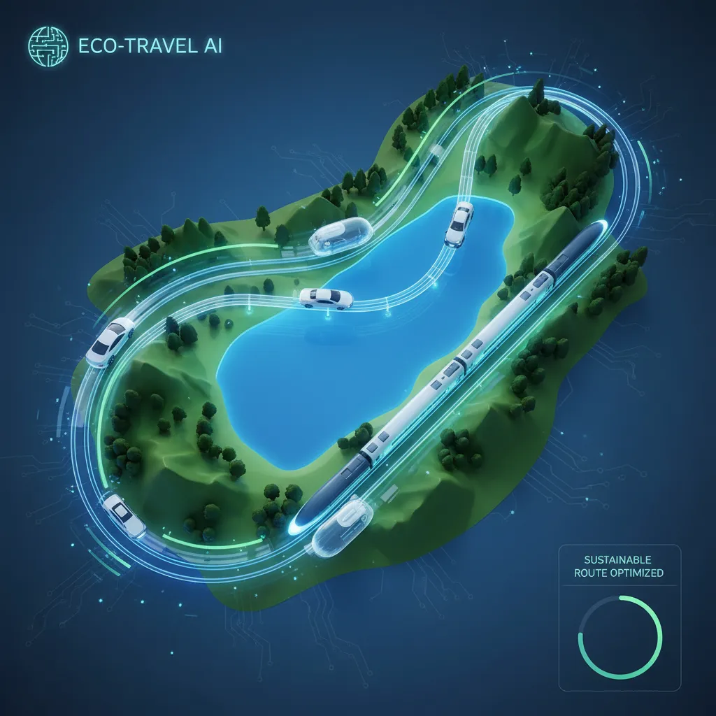 Sustainable transport options on an AI travel map
