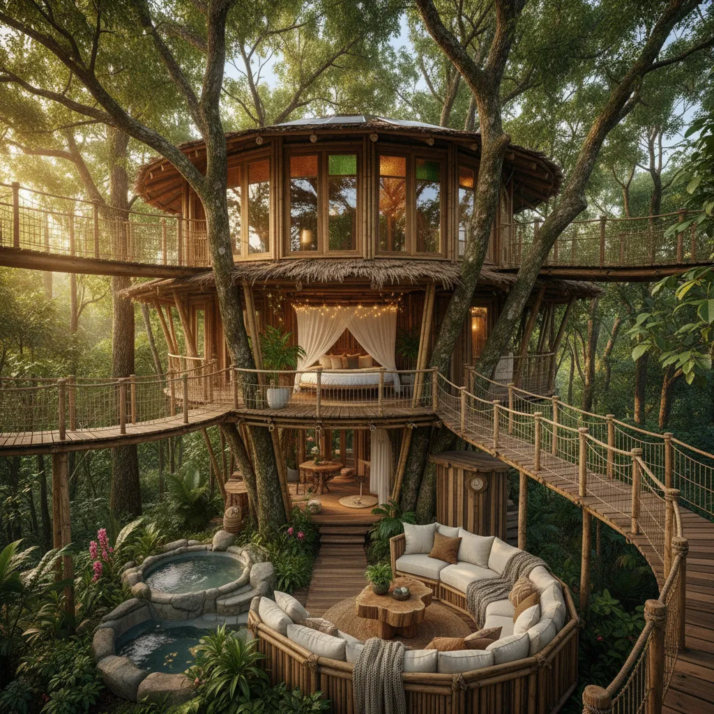 Cozy, sustainable treehouse accommodation