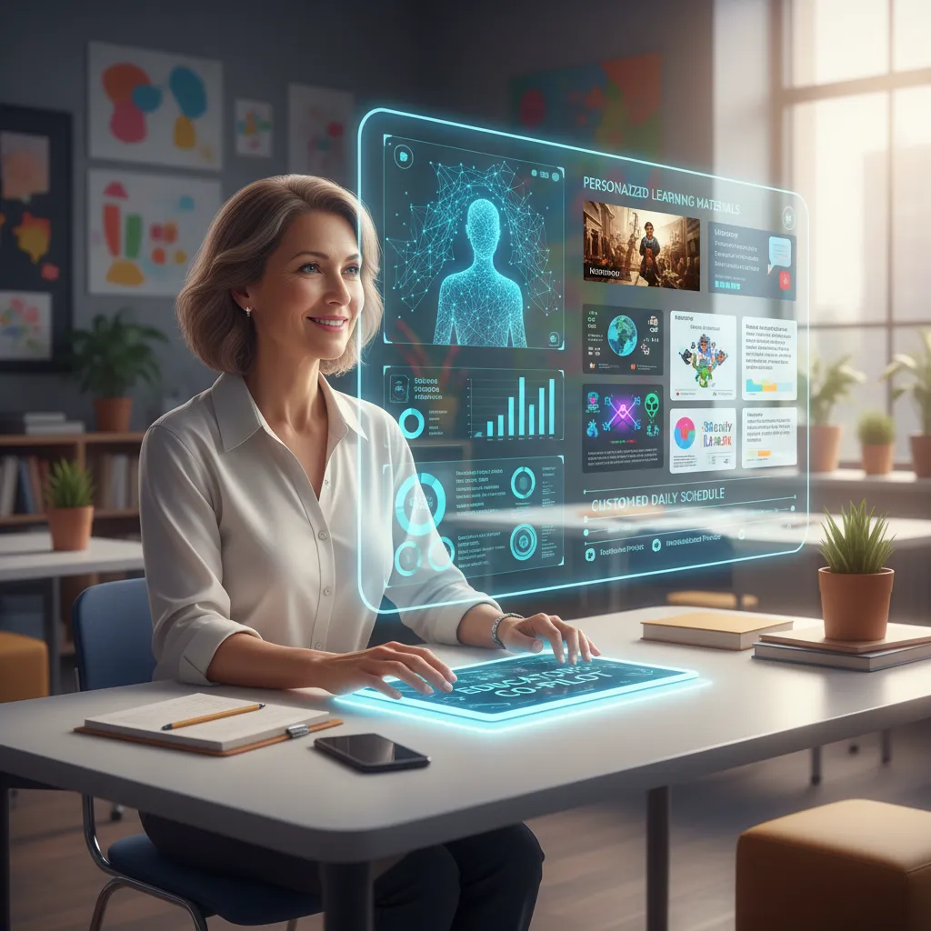 Teacher and AI assistant creating lesson plan