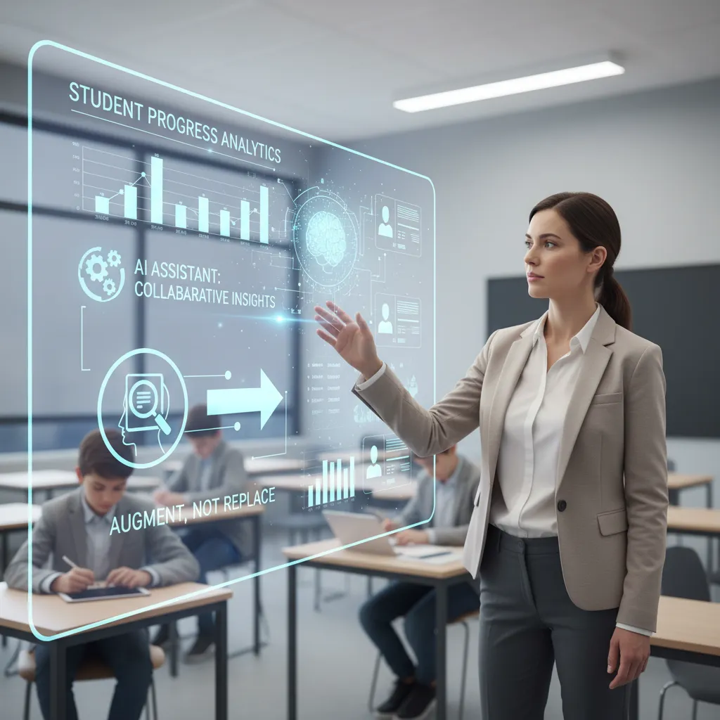 Teacher collaborating with AI