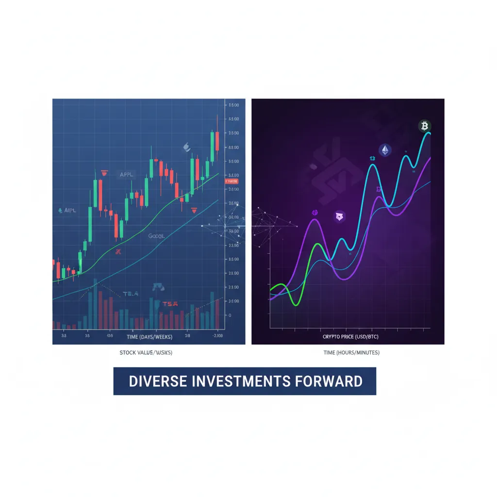 Traditional and crypto investment charts