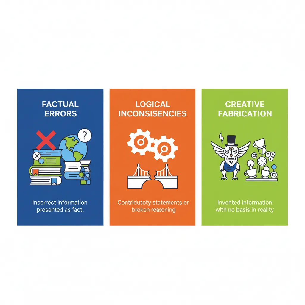 Infographic showing different types of AI hallucinations.