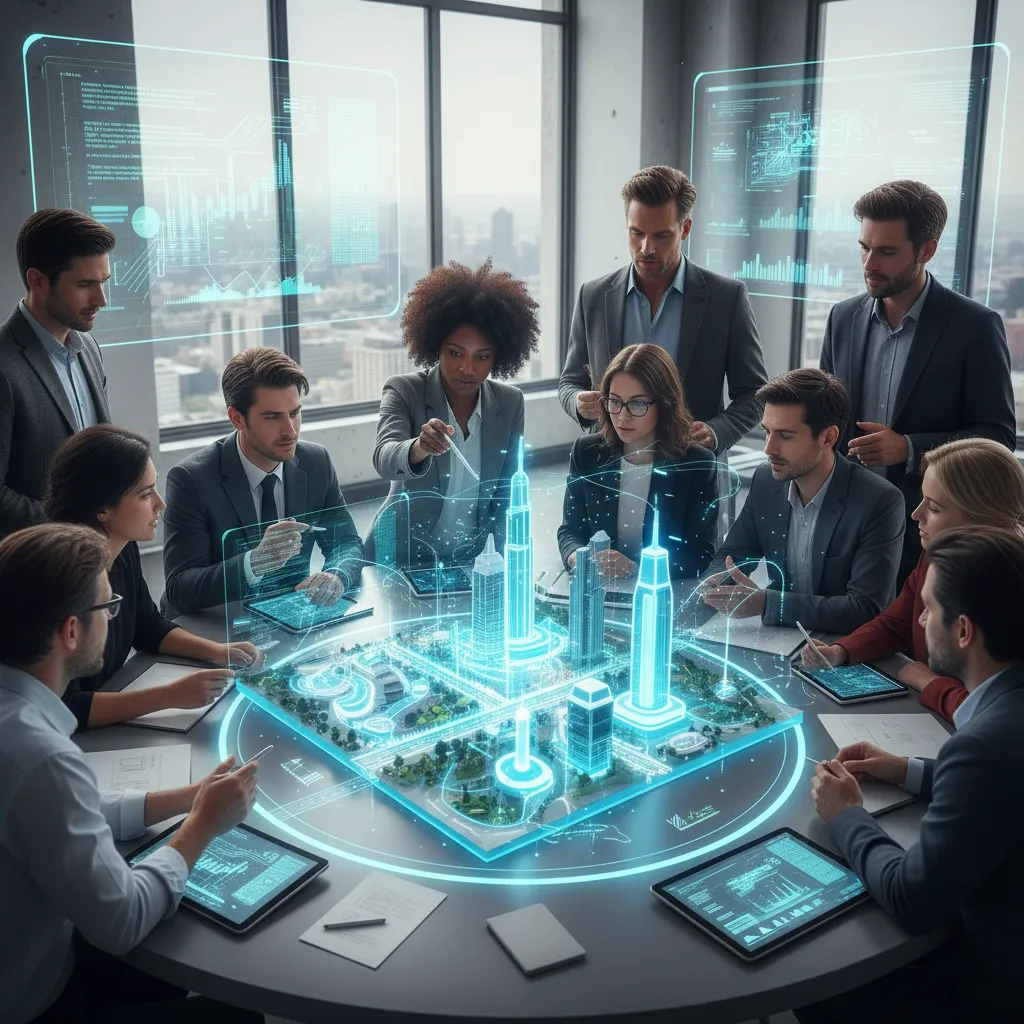 City planners and architects using AI for urban design