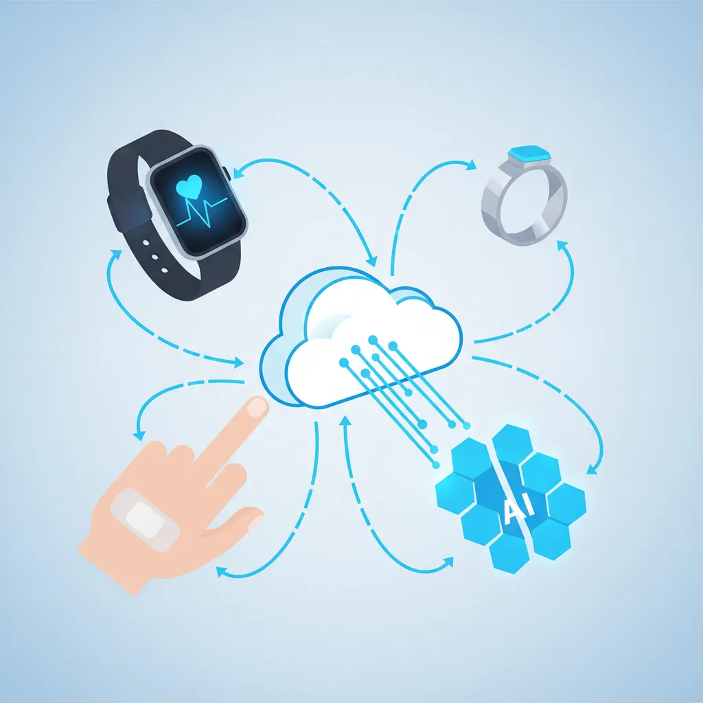 Wearable health devices connected to a central AI system